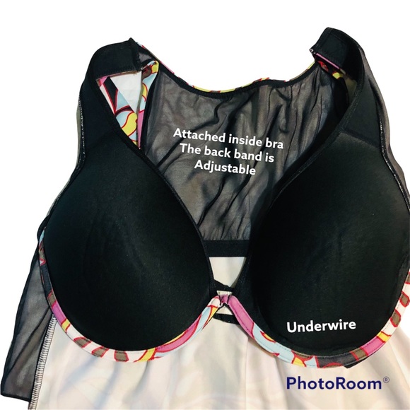 Athleta paisley swimwear top Tankini top only attached bra pull on style Sz Sm - Picture 10 of 16